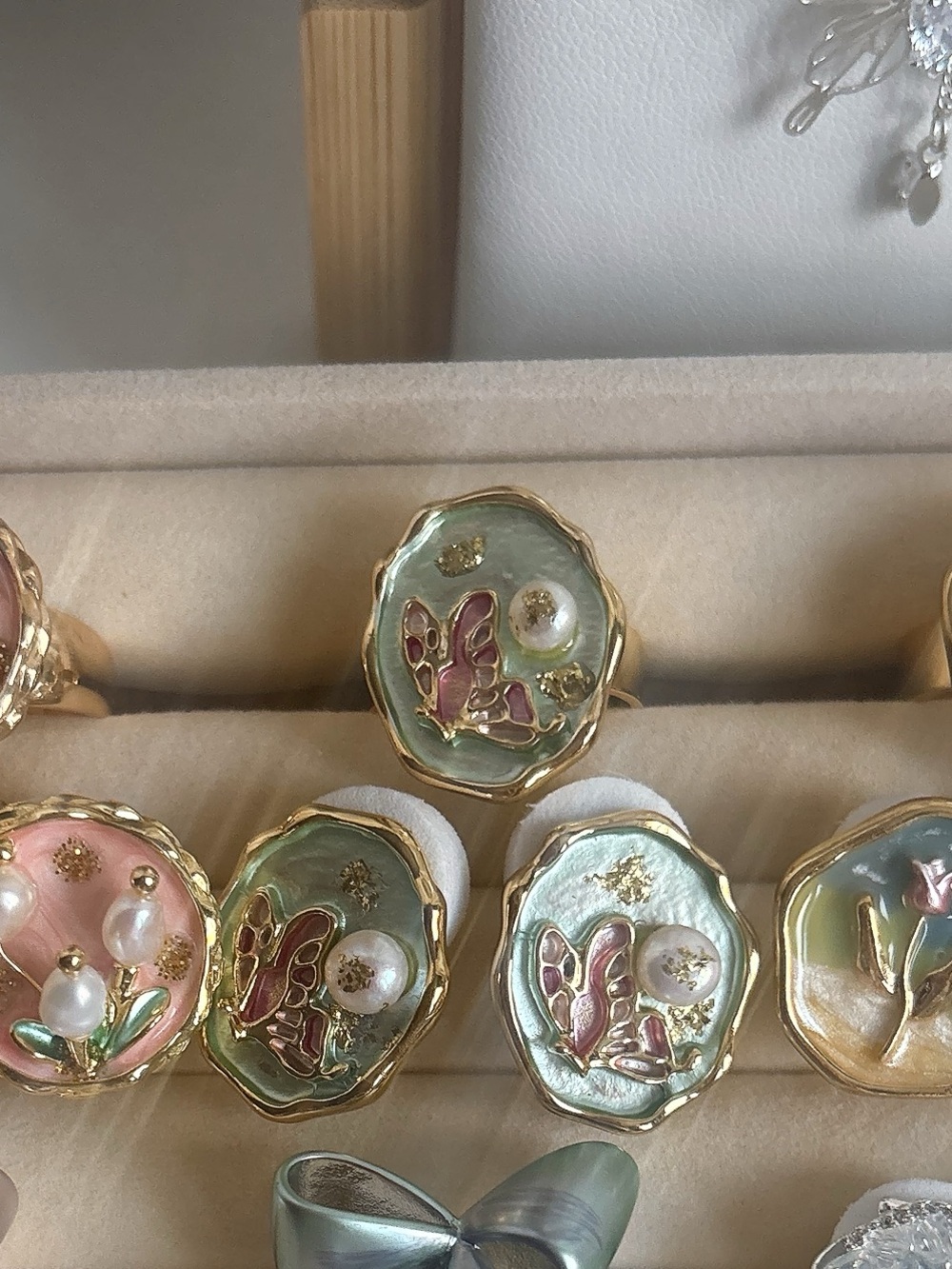 Blossom Dream Gold Floral Ring with Pink Accent